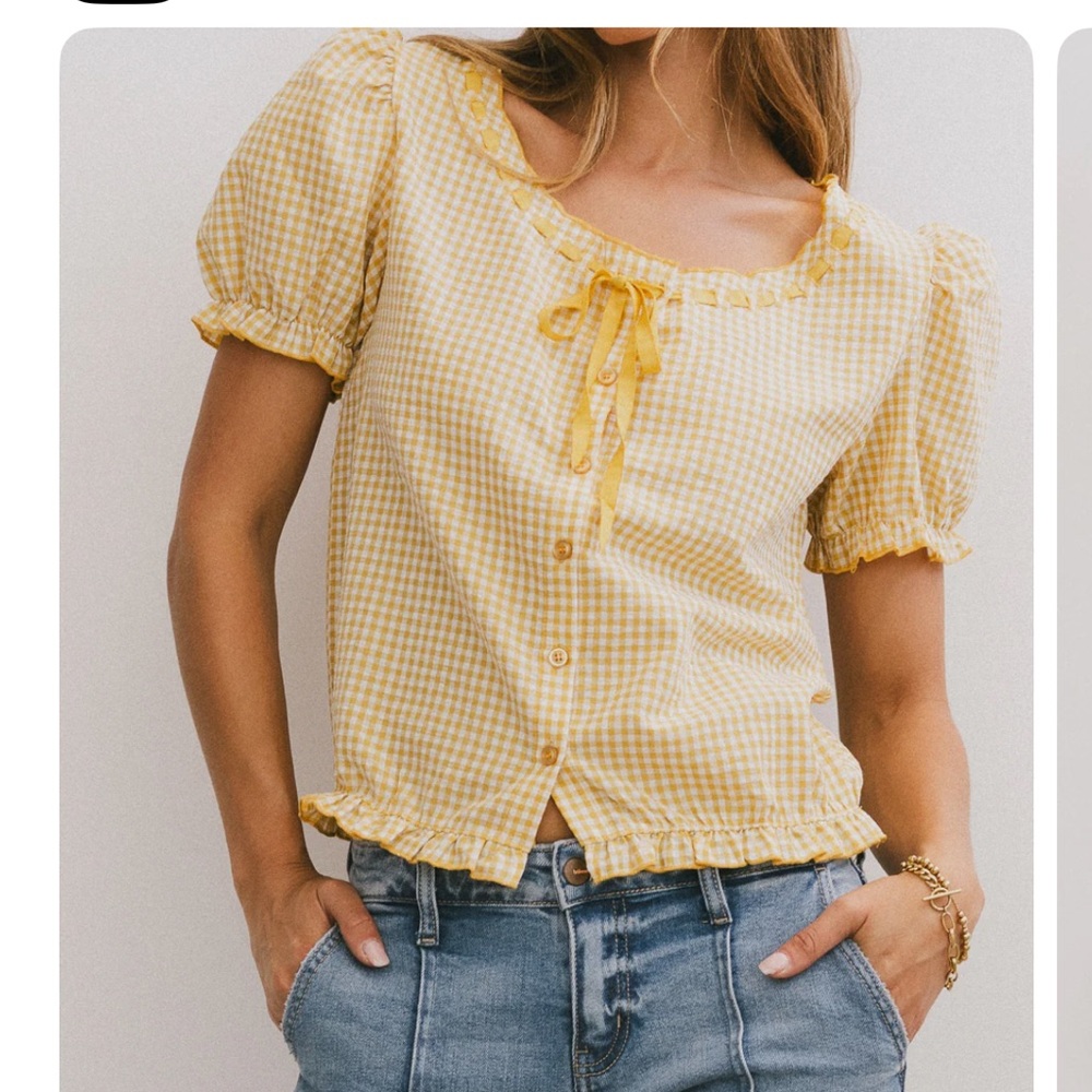 Bohme Yellow Gingham Blouse